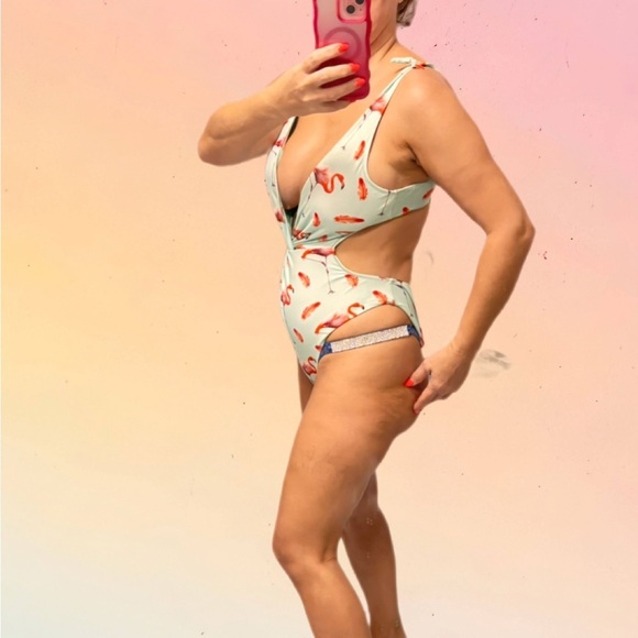 Cupshe Flamingo Print One Piece Swimsuit - Picture 7 of 8